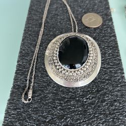 Very Large Sterling Silver Pendant/Necklace