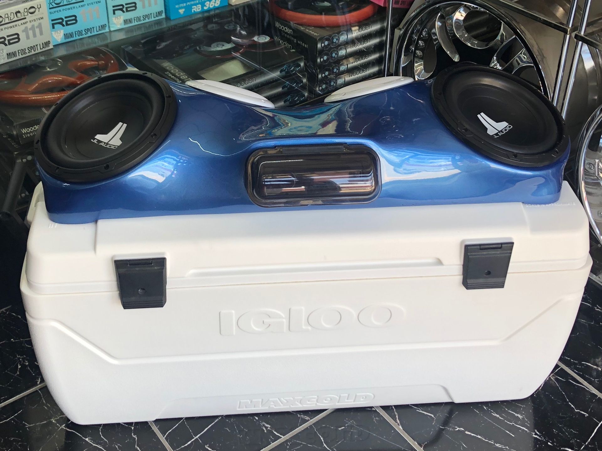 Custom JL Audio speaker box ice chest