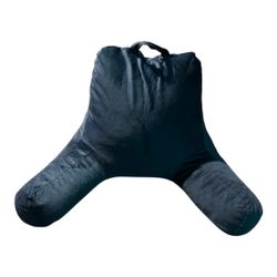 Back Support/Reading Pillow - Large Adult Backrest with Arms, Navy Blue