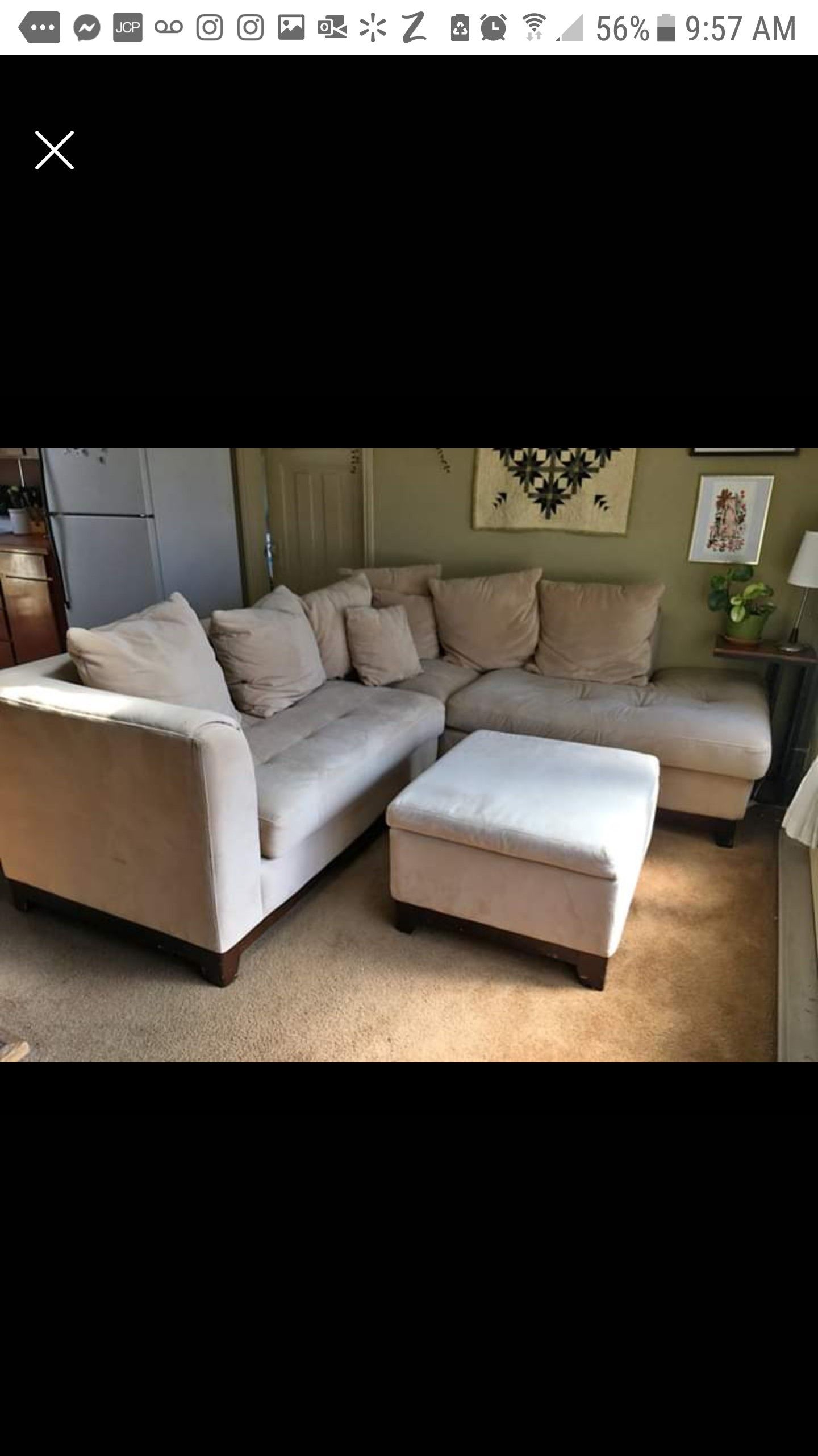 3 pcs Sectional couch, 2 couches plus ottoman