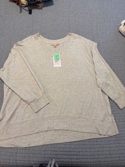 Philosophy Light Gray V-Neck Pullover 2XL