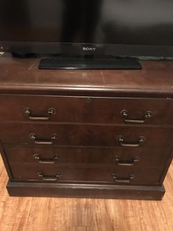 Vintage Indiana Desk Company Two tier solid wood file cabinet