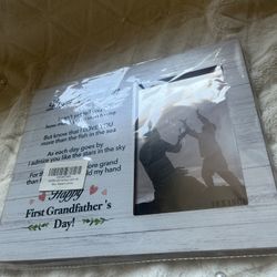 To Grandpa Photo Frame Gifts, Happy First Grandfather's Day, Wooden Picture Frame Gift, Grandpa Photo Gift