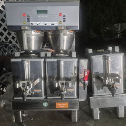 Starbucks BUNN Dual SH DBC Commercial Coffee Brewer + 3 Soft Heat Servers + Warmer Stand