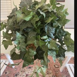 Faux Plant In Wicker Basket 