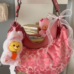 Vintage Pink Coach Bag - Medium/Large Size