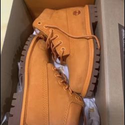 Timberland Premium 6 In Waterproof Boots Medium Orange Nubuck [Toodler -10]