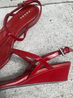 Red Vintage Prada Sandals 