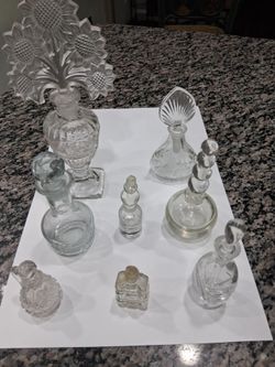 Vintage Glass Perfume Bottle Collection – Set of 8