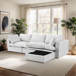 50% OFF FINANCING AVAILABLE Cloud 4 Piece Modular Sectional Couch Sofa White With Free Delivery