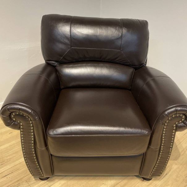 Dark Brown Leather Accent Chair