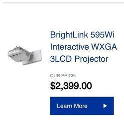Projector Epson Bright Link 595wi 3 LCD (Does Not Include Mount)