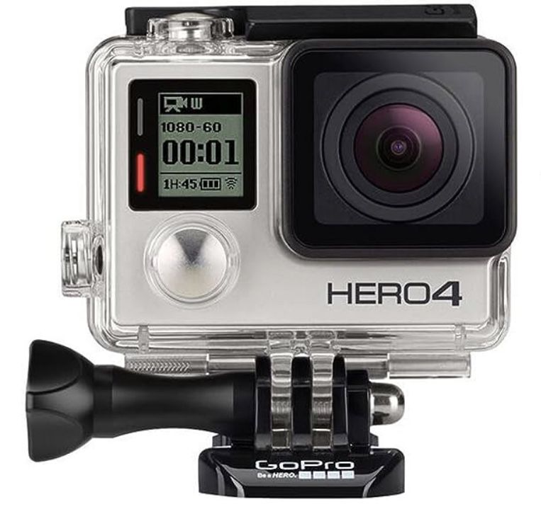  GoPro Hero 4 Silver Edition 12MP Waterproof Sports & Action Camera Bundle with 2 Batteries