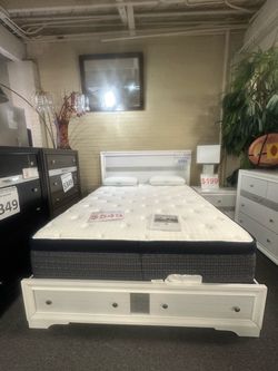 Brand New White Queen Bed Frame with Storage