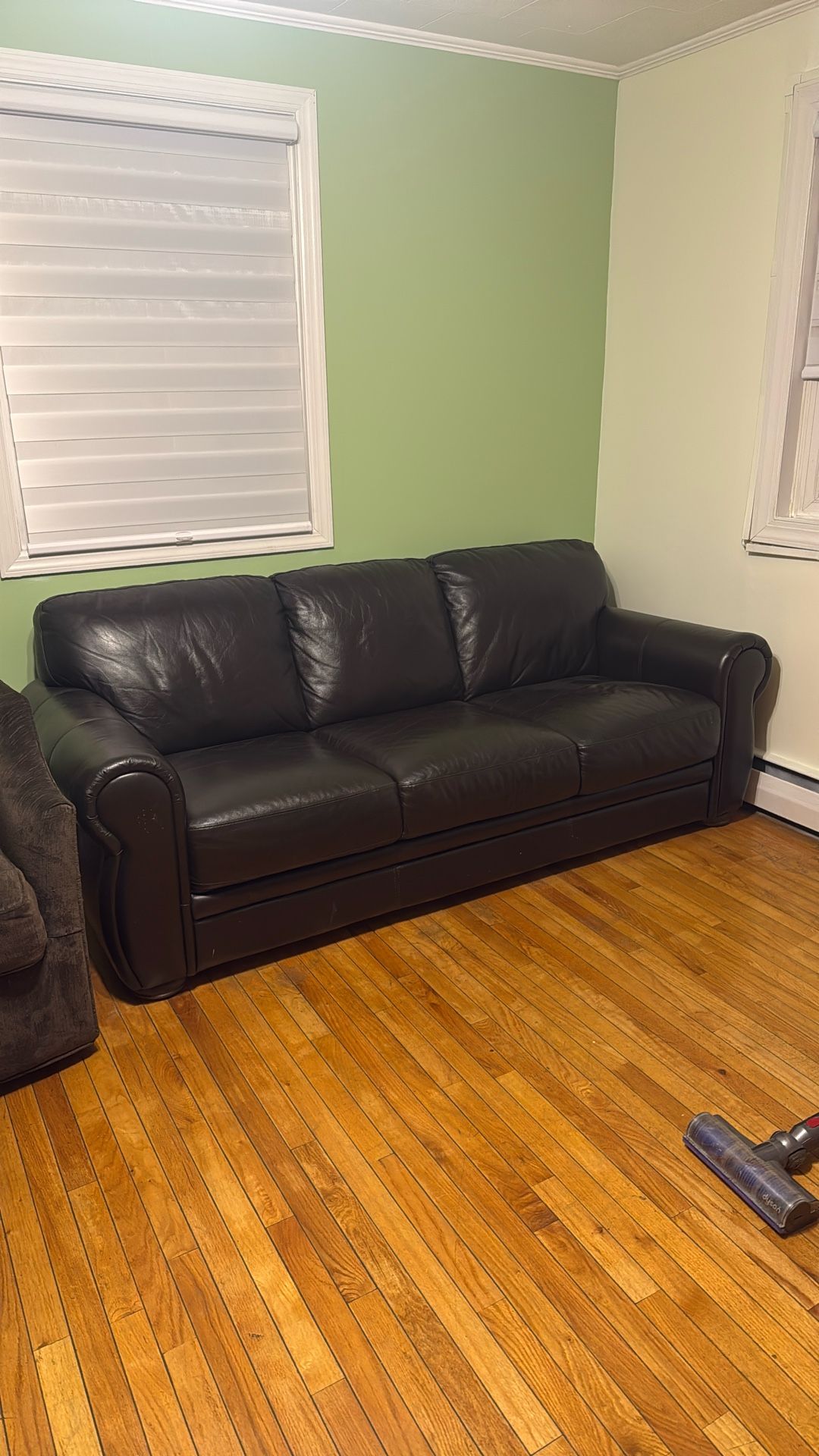 Brown Leather 3 Seat Couch