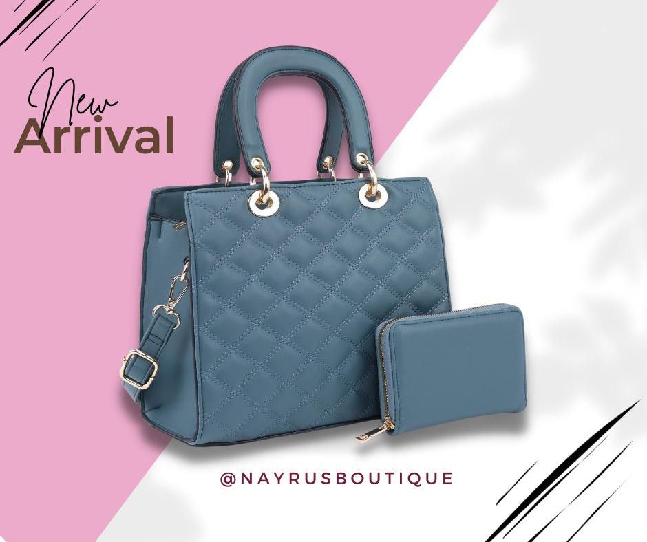 Small Handbag And Wallet Set - BLUE 