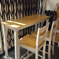 Used Like New Real Wooden Table With 2 Chairs in  Excellent Condition 