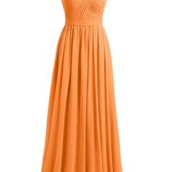 Light Orange Formal Bridemaid Dress  
