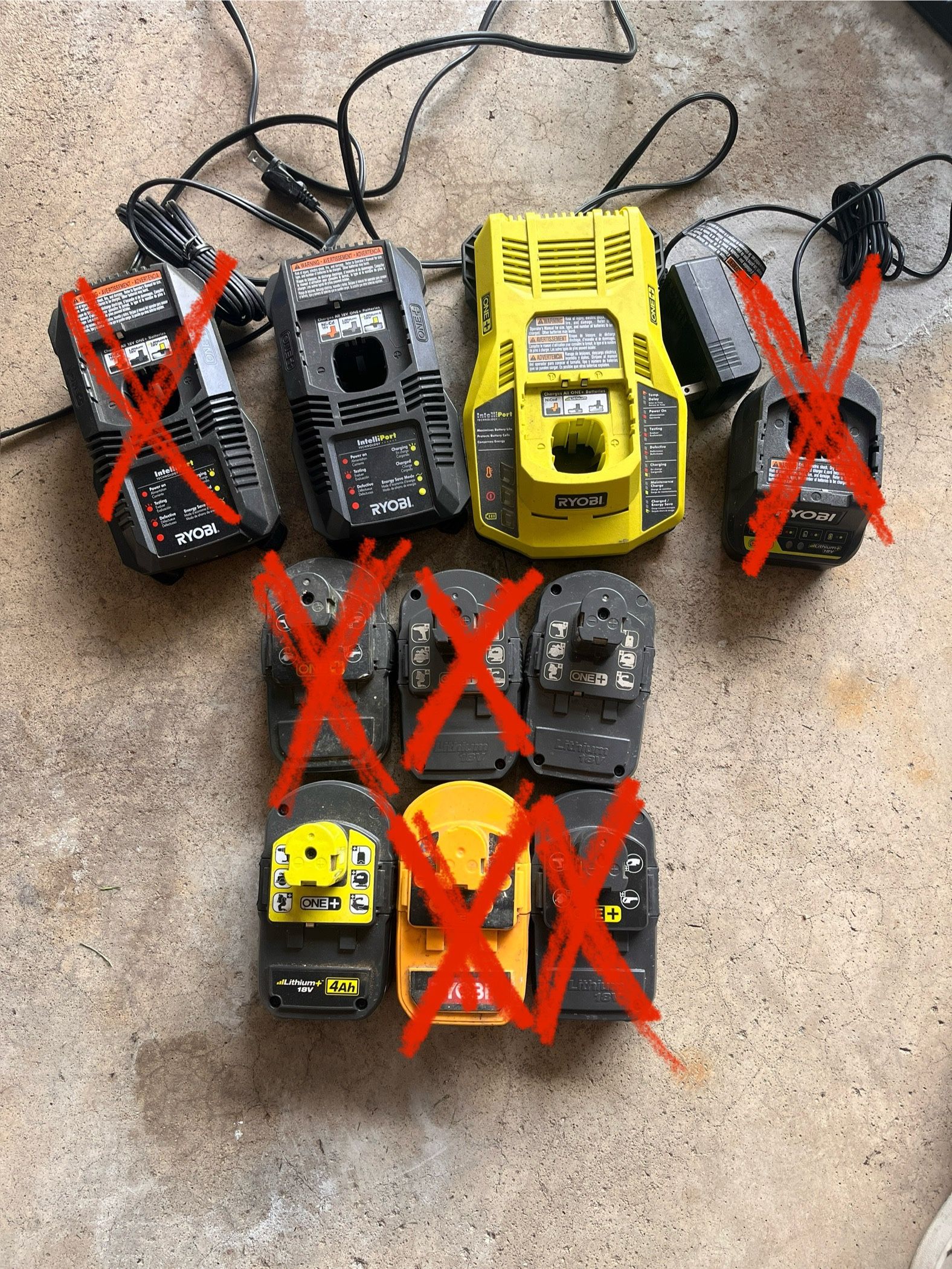 Ryobi Lithium Batteries And Chargers