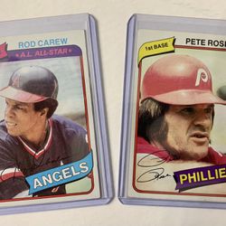 1980 Topps Pete Rose  #540 And Rod Carew #700