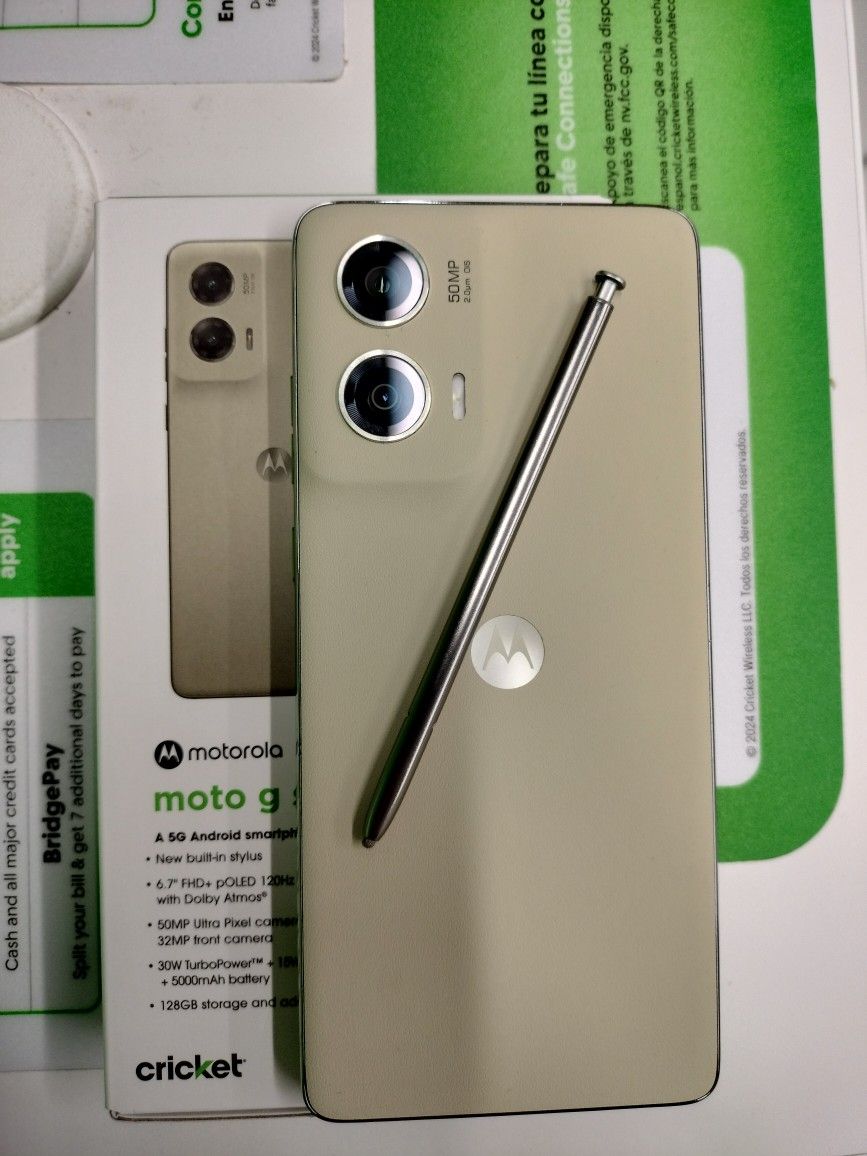 Cricket Wireless Locked Phone Motorola Moto G Stylus 5G 2024 – 128GB,  Caramel Latte, Cricket Wireless (Locked) 6.7 Inch Android Phone