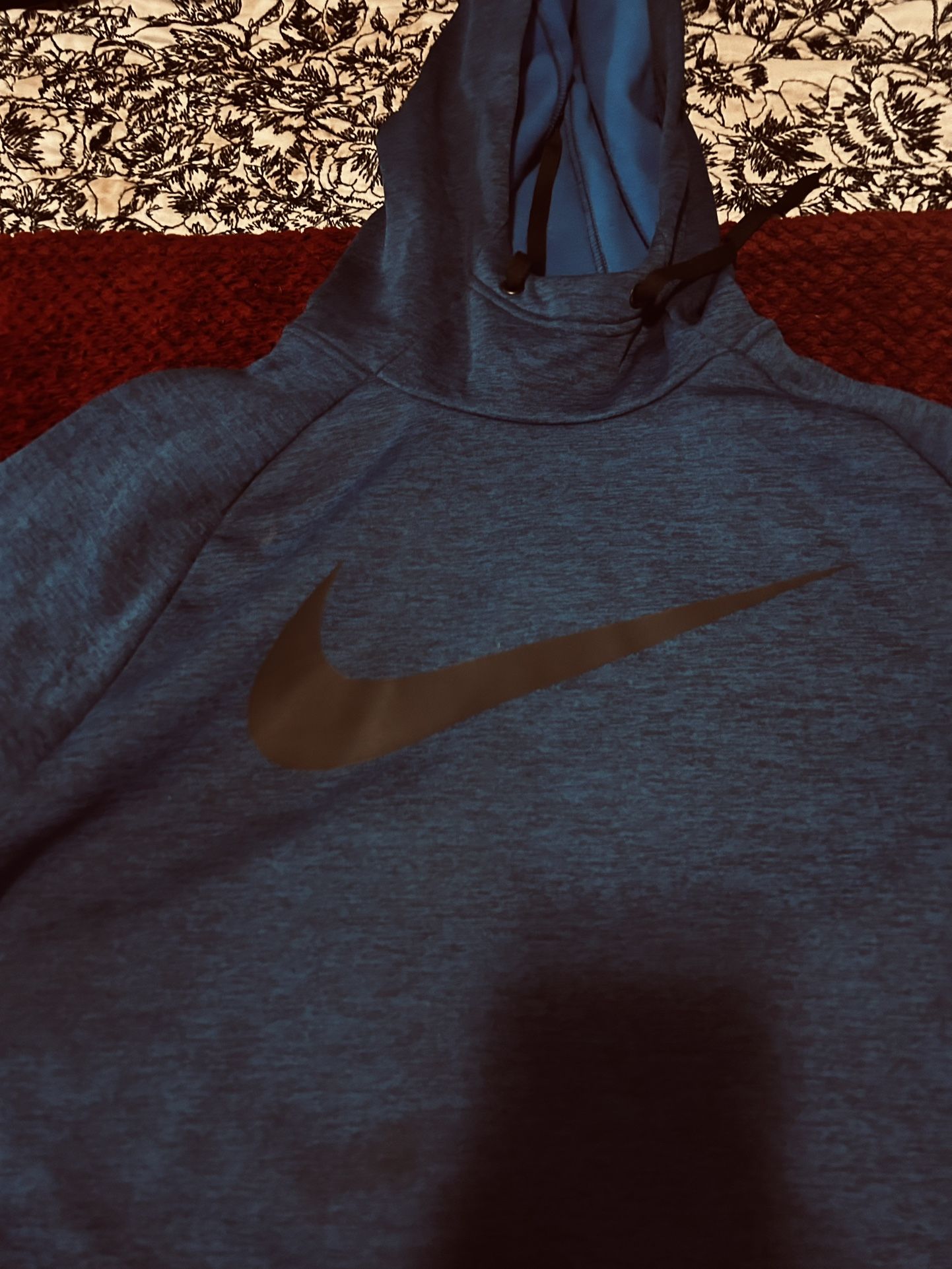 Men Blue Nike Hoodie Sweatshirt Large