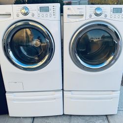 LG Washer And Dryer Set With Pedestals $560