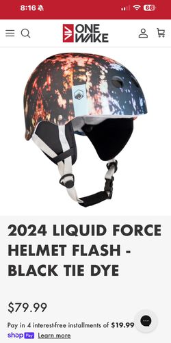 Liquid Force 2024 Flash (Black Tie-Dye) Wakeboard Helmet-Small