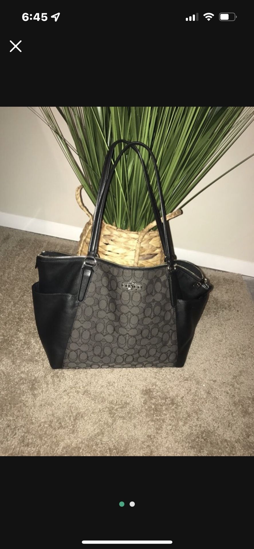Coach tote black large