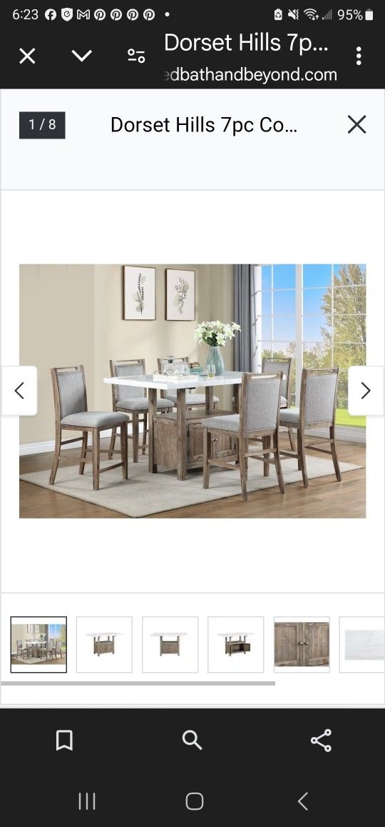 New In Box. High Dining Table With 4 Chairs Set