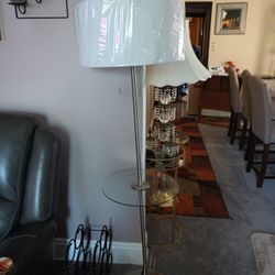 Beautiful New Floor Lamps With Attached Table. Paid $450 For The Pair. Will Split The Pair.