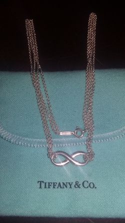 Tiffany & Co double chain infinity pendant necklace