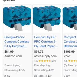 36 Pack Of Georgia Pacific Compact Toilet Paper (commercial) 19375