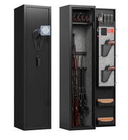 KAER 4-5 Gun Safe – Biometric Fingerprint + Keypad – Rifle & Pistol Safe
