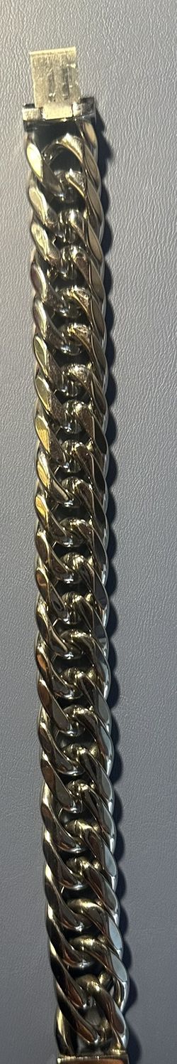 Men’s Bracelet – Sterling Silver Over Steel – ¼” Thick