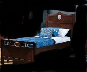Wood Twin Bed  w/sealy posturepedic mattress and mirror