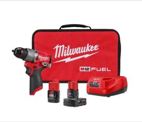 Milwaukee M12 FUEL 12V Lithium-lon Brushless Cordless 1/2 in. Drill Driver Kit with 4.0Ah and 2.0Ah Battery and Soft Case