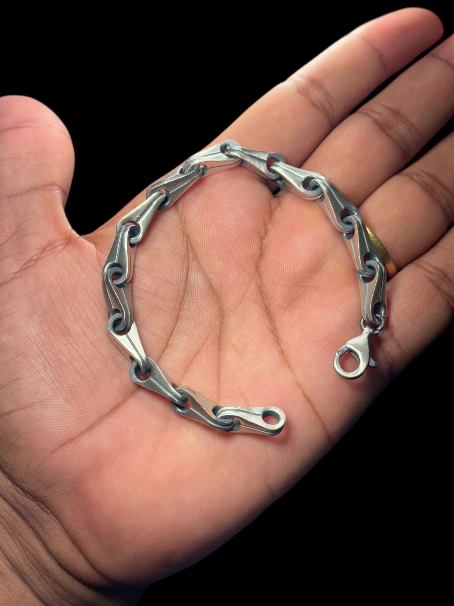 925 Sterling Silver Handmade Bracelet 8.3 Inch Matte Finish 6mm Heavy Chain