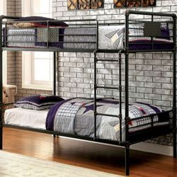 Brand New Black Metal Twin Size Bunk Bed 