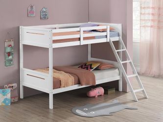 White Twin/Twin Bunk Bed
