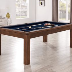 Penelope II Pool Table in Whiskey with Dining Top, 7'  