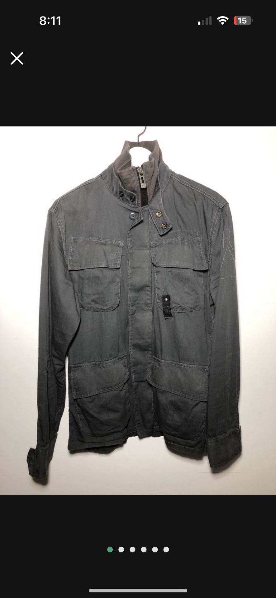 GStar Military Style Jacket Men’s Size Large Grey