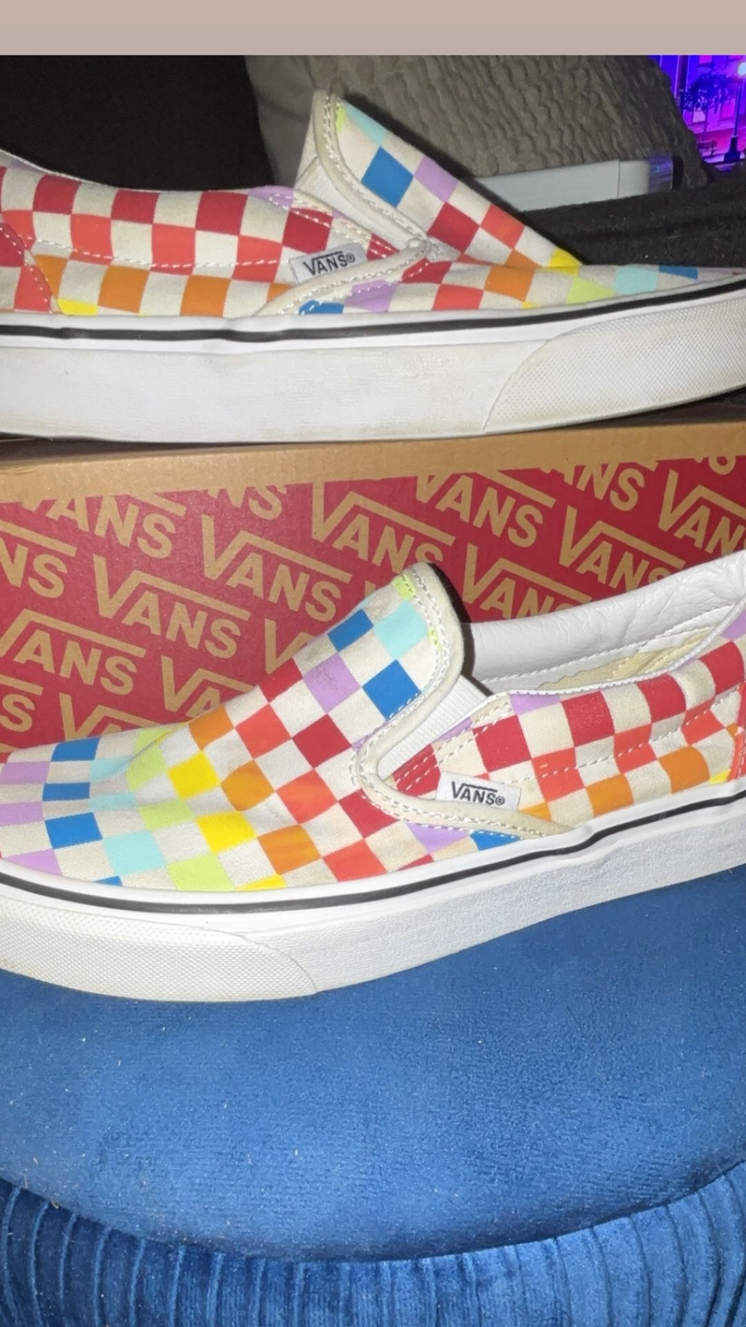 VANS Multicolor Checkered Slip Ons