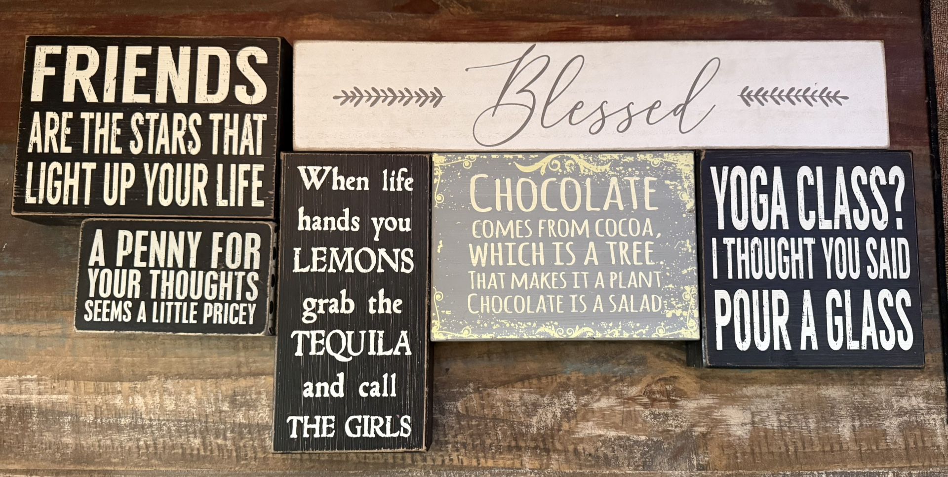 Wooden Box Signs with Wooden Corkboard Frame