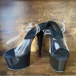 Black 7” Pleaser Stripper Shoes (Stiletto)/[Size 11]