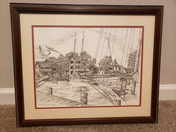 Framed and matted sketch of St Michael's Md 670/850 signed mint condition smoke free pet free kid free home