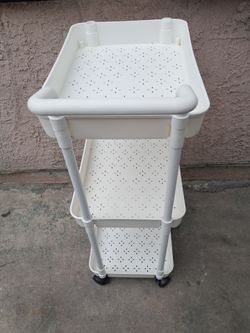 White 3-Tier Rolling Storage Cart