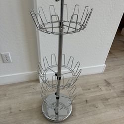 Shoe storage tower / shoe  rack / rotating shoe rack 35” tall / 12” diameter/ space saver