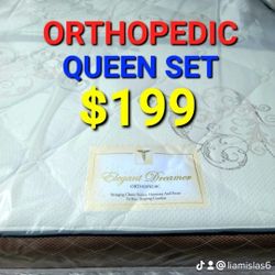 ORTHOPEDIC  !!! QUEEN SET $199 __ MATTRESS AND BOX SPRING 