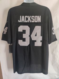 New Mens Raiders Jackson #34 Black Jerseys Stitched